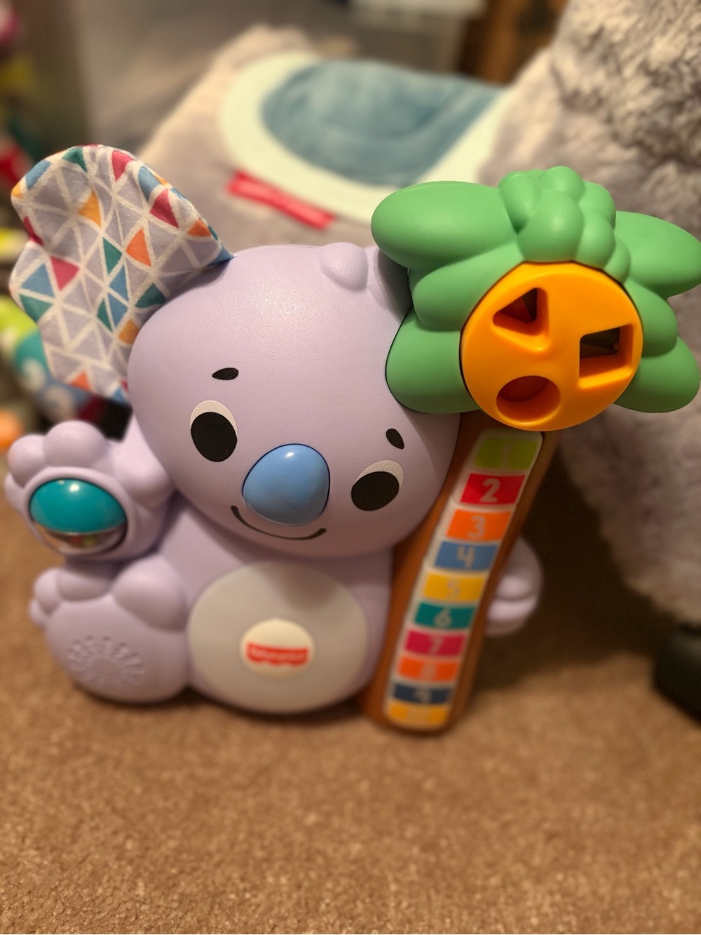 Fisher-Price Lavender Koala Shape & Number Activity Toy with Green Tree